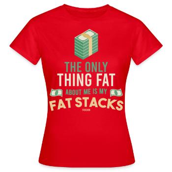 Argent Richesse Prospérité dicton drôle - T-shirt Femme - rouge - Devant - AI Model Female 172 dark (172cm)