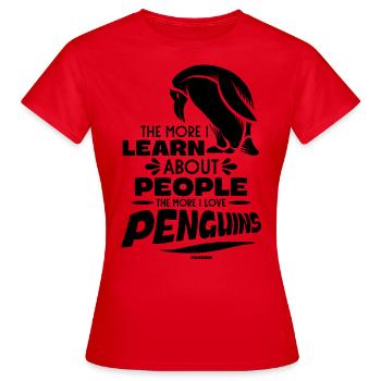 Plus j’en apprends sur les gens, plus j’aime Peng - T-shirt Femme - rouge - Devant - AI Model Female 172 dark (172cm)