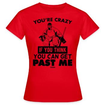 Hockey sur glace Gardien de but Équipement de hockey sur glace - T-shirt Femme - rouge - Devant - AI Model Female 172 dark (172cm)