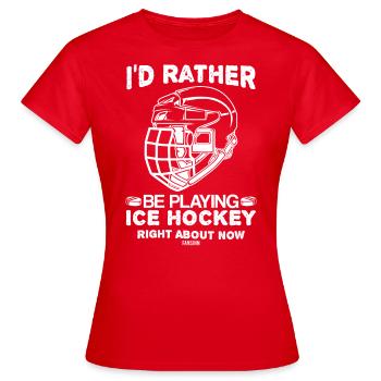 Masque de hockey sur glace cool dire - T-shirt Femme - rouge - Devant - AI Model Female 172 dark (172cm)