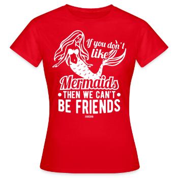 Mermaid Mermaid Dive Fish Mermaiding - Women's T-Shirt - red - Front - AI Model Female 172 dark (172cm)