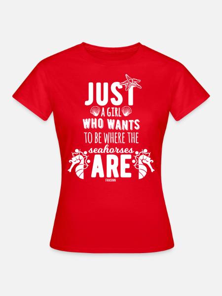 Seepferd - Frauen T-Shirt - Rot