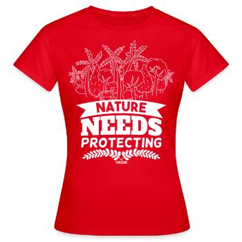 Naturschutz - Frauen T-Shirt - Rot - Vorne - AI Model Female 172 dark (172cm)