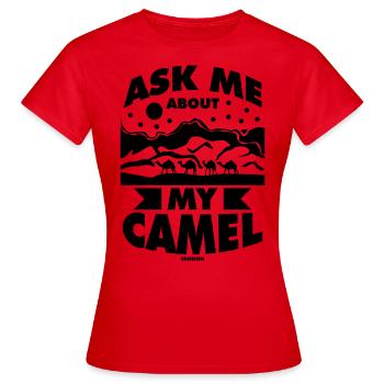 Posez-moi des questions sur mon chameau - T-shirt Femme - rouge - Devant - AI Model Female 172 dark (172cm)
