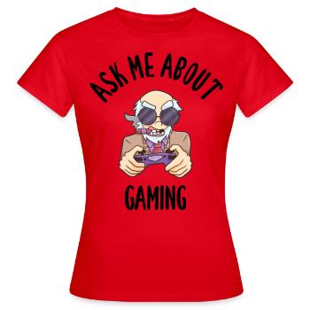 Posez-moi des questions sur les jeux - T-shirt Femme - rouge - Devant - AI Model Female 172 dark (172cm)