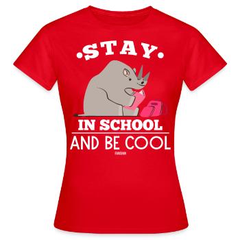 Nashorn Streber Schule lernen - Frauen T-Shirt - Rot - Vorne - AI Model Female 172 dark (172cm)