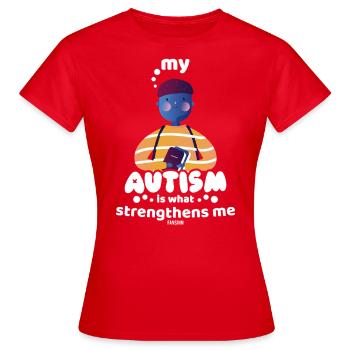 Autistic - Women's T-Shirt - red - Front - AI Model Female 172 dark (172cm)