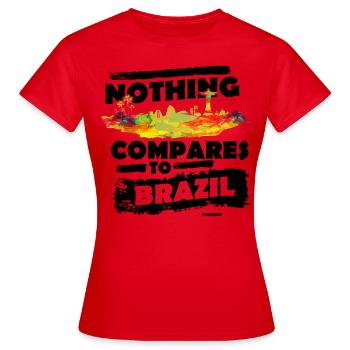 Brazil - Women's T-Shirt - red - Front - AI Model Female 172 dark (172cm)