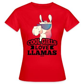 cool lama bébé fille enfant - T-shirt Femme - rouge - Devant - AI Model Female 172 dark (172cm)