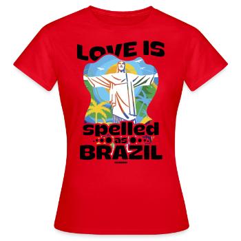 Brésil Rio de Janeiro Amérique du Sud Cadeau - T-shirt Femme - rouge - Devant - AI Model Female 172 dark (172cm)
