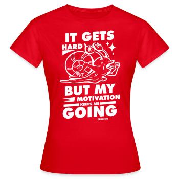 Motivation - Women's T-Shirt - red - Front - AI Model Female 172 dark (172cm)