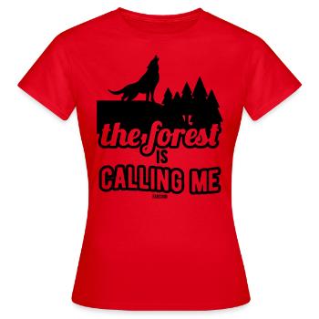 Forêt - T-shirt Femme - rouge - Devant - AI Model Female 172 dark (172cm)