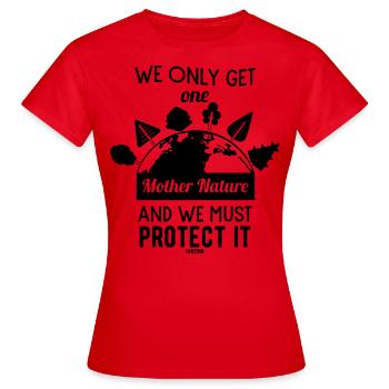 nous n’avons qu’une seule Mère Nature - T-shirt Femme - rouge - Devant - AI Model Female 172 dark (172cm)