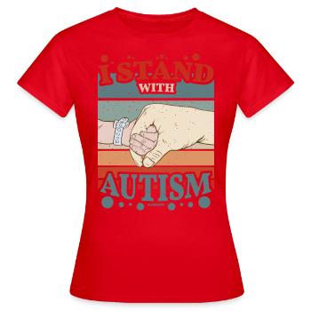 ich stehe zum Autismus - Frauen T-Shirt - Rot - Vorne - AI Model Female 172 dark (172cm)