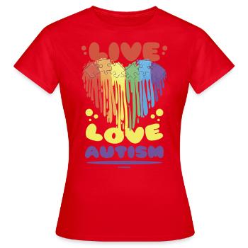 Love Life Autisme Cœur Syndrome d’Asperger - T-shirt Femme - rouge - Devant - AI Model Female 172 dark (172cm)