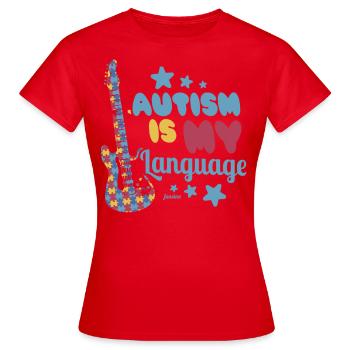 Autismus ist meine Sprache Autist Asperger - Frauen T-Shirt - Rot - Vorne - AI Model Female 172 dark (172cm)
