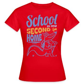L’école est ma deuxième maison - T-shirt Femme - rouge - Devant - AI Model Female 172 dark (172cm)