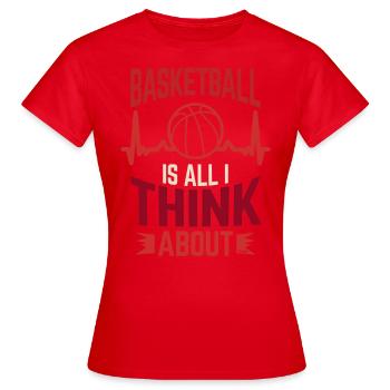 Basketball Cardiogram Heartbeat Gift - Women's T-Shirt - red - Front - AI Model Female 172 dark (172cm)