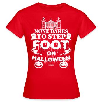 Halloween unheimlich lustig Kostüm - Frauen T-Shirt - Rot - Vorne - AI Model Female 172 dark (172cm)