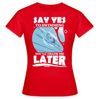 Nager - T-shirt Femme - rouge - Devant - AI Model Female 172 dark (172cm)