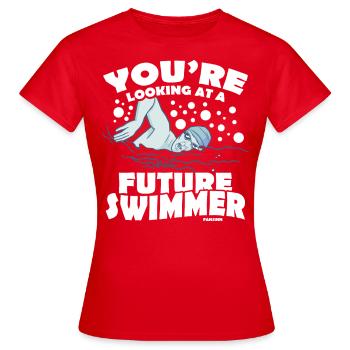 Natation Sauveteur Cours de natation Piscine extérieure Cadeau - T-shirt Femme - rouge - Devant - AI Model Female 172 dark (172cm)