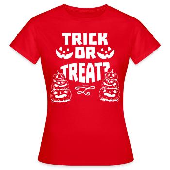 halloween party trick or treat jack o lantern - Women's T-Shirt - red - Front - AI Model Female 172 dark (172cm)