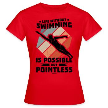 Natation Sauveteur Cours de natation Piscine extérieure Cadeau - T-shirt Femme - rouge - Devant - AI Model Female 172 dark (172cm)
