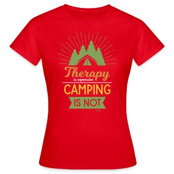 La thérapie coûte cher Le camping n’est pas - T-shirt Femme - rouge - Devant - AI Model Female 172 dark (172cm)