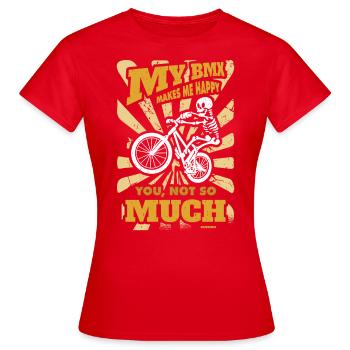 Mon BMX me rend heureux - T-shirt Femme - rouge - Devant - AI Model Female 172 dark (172cm)