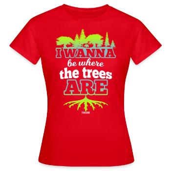 Wald Spaziergang Entspannung Therapie - Frauen T-Shirt - Rot - Vorne - AI Model Female 172 dark (172cm)