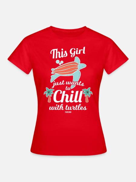 Schildkröte Frau Mädchen Kind Baby - Dame-T-shirt - rød