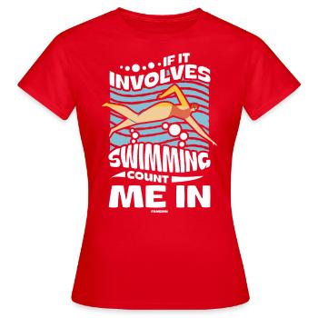 Natation Sauveteur Cours de natation Piscine extérieure Cadeau - T-shirt Femme - rouge - Devant - AI Model Female 172 dark (172cm)