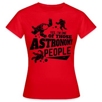 Astronaut im Weltall - Frauen T-Shirt - Rot - Vorne - AI Model Female 172 dark (172cm)