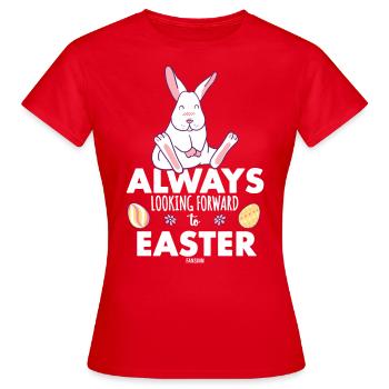 Lapin de Pâques Lapin de Pâques Cadeau - T-shirt Femme - rouge - Devant - AI Model Female 172 dark (172cm)