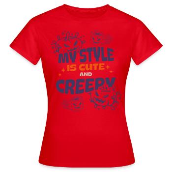 süß und unheimlich Halloween - Frauen T-Shirt - Rot - Vorne - AI Model Female 172 dark (172cm)