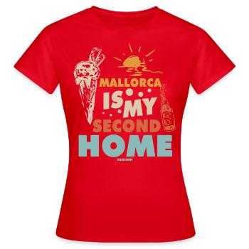 Mallorca ist meine zweite Heimat - Frauen T-Shirt - Rot - Vorne - AI Model Female 172 dark (172cm)