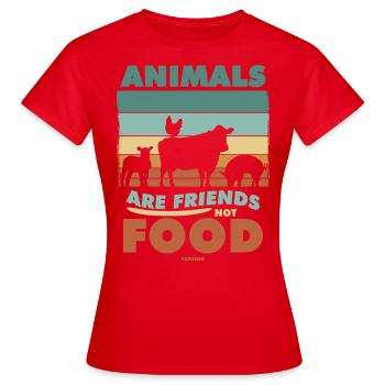 Tierrechte vegan gesund Lebensmittel - Frauen T-Shirt - Rot - Vorne - AI Model Female 172 dark (172cm)