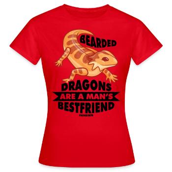 Dragon barbu Australie Terrarium Reptile - T-shirt Femme - rouge - Devant - AI Model Female 172 dark (172cm)
