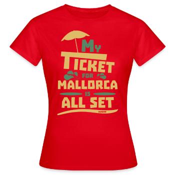 Majorque Vacances d’été Îles Baléares - T-shirt Femme - rouge - Devant - AI Model Female 172 dark (172cm)