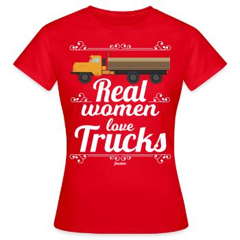 Real Women Love Trucks - Women's T-Shirt - red - Front - AI Model Female 172 dark (172cm)