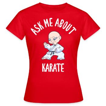 Posez-moi des questions sur le karaté - T-shirt Femme - rouge - Devant - AI Model Female 172 dark (172cm)