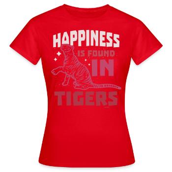Happiness Is Found In Tigers - Women's T-Shirt - red - Front - AI Model Female 172 dark (172cm)