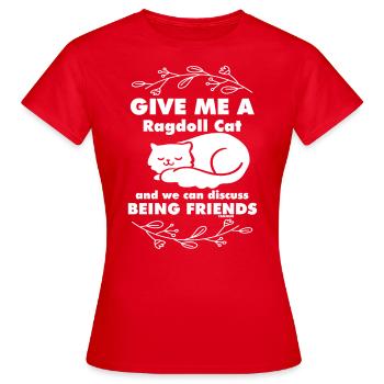 Ragdoll Katze Katzenmama Katzendame - Frauen T-Shirt - Rot - Vorne - AI Model Female 172 dark (172cm)