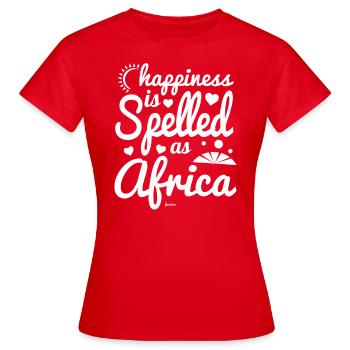 glücklich und zufrieden in Afrika - Frauen T-Shirt - Rot - Vorne - AI Model Female 172 dark (172cm)