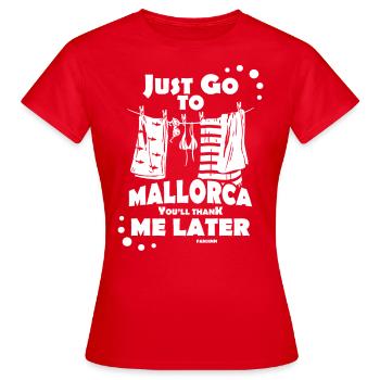 Espagne Majorque Îles Baléares Tourisme - T-shirt Femme - rouge - Devant - AI Model Female 172 dark (172cm)