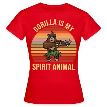 Spirit Animal Gorilla Dance Music - T-shirt Femme - rouge - Devant - AI Model Female 172 dark (172cm)