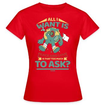 La Terre veut la paix dans le monde - T-shirt Femme - rouge - Devant - AI Model Female 172 dark (172cm)