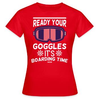 Snowboarding - Frauen T-Shirt - Rot - Vorne - AI Model Female 172 dark (172cm)