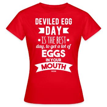 Journée des œufs diaboliques - T-shirt Femme - rouge - Devant - AI Model Female 172 dark (172cm)