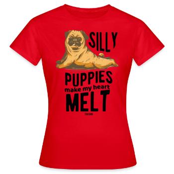 Conception de chien - T-shirt Femme - rouge - Devant - AI Model Female 172 dark (172cm)